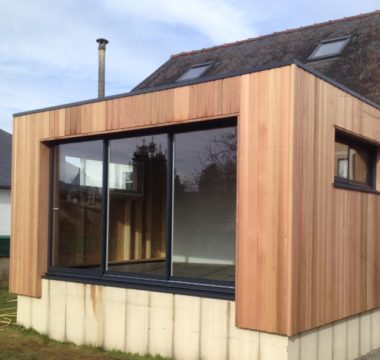 Agrandissement maison bardage red cedar