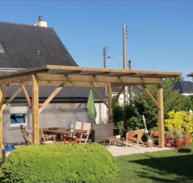 Pergola en bois naturel